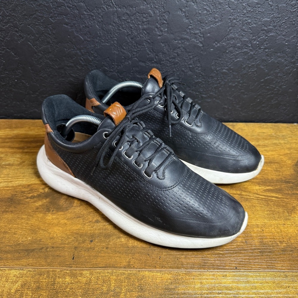 Johnston & Murphy XC4 TRUFOAM 25-2205 Black Leather Sneakers Mens 9.5M